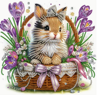 Diamond Painting Osterhase im Korb